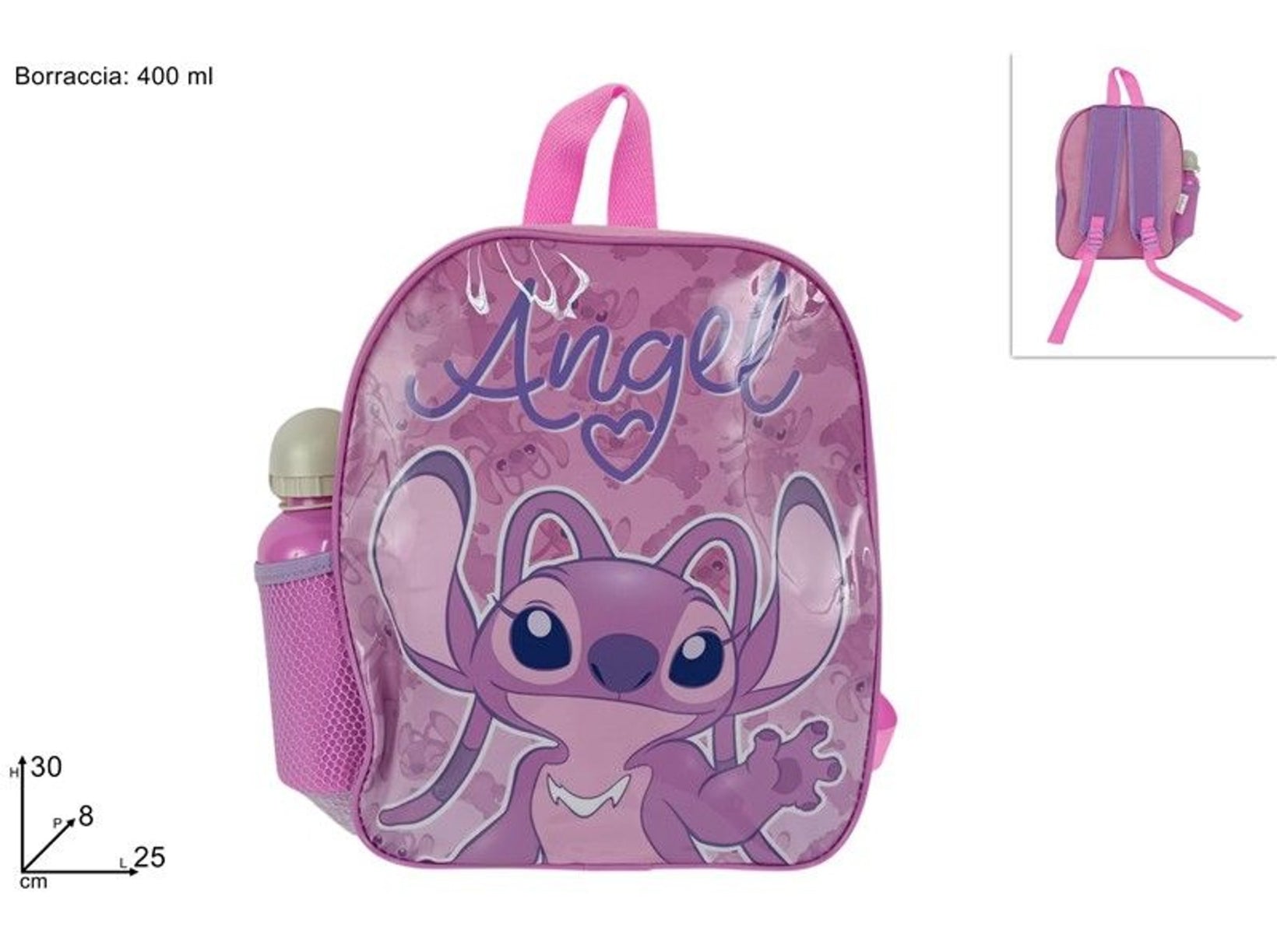 ZAINO STITCH GIRL 30 CM PVC CON BORRACCIA BASIC