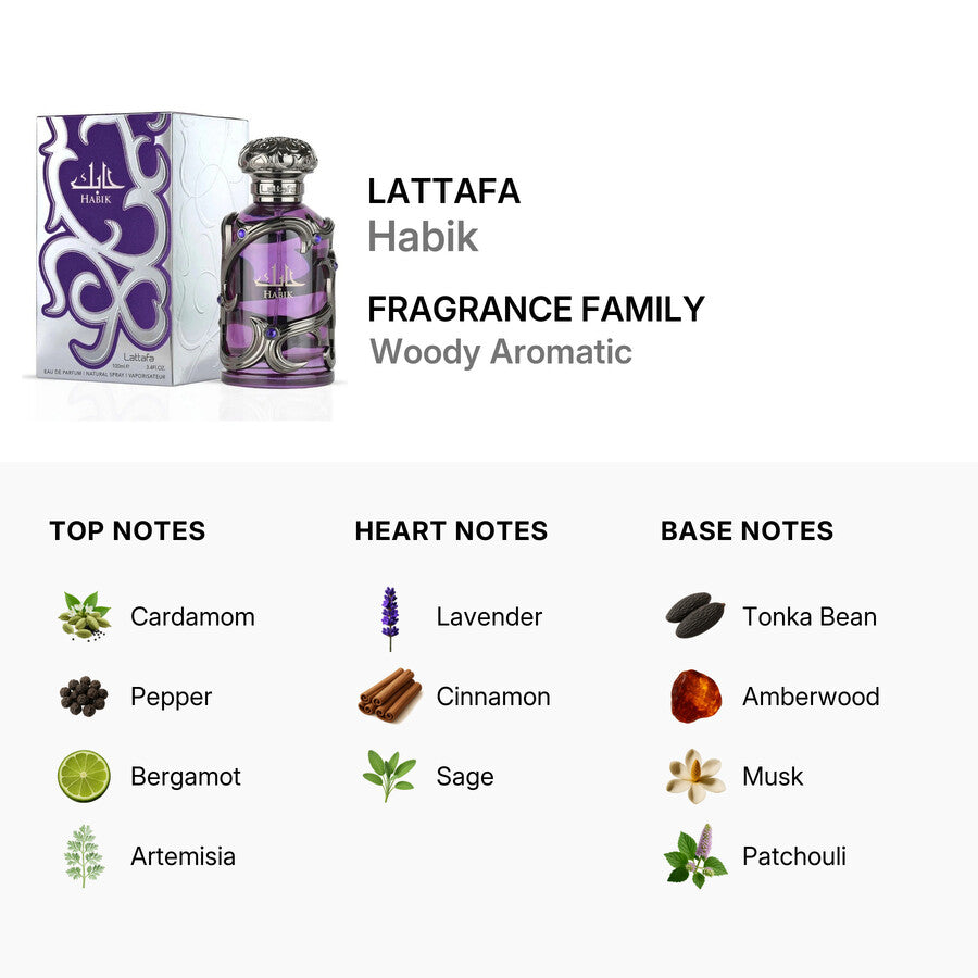 Profumo Lattafa Habik EDP 100ml - Uomo