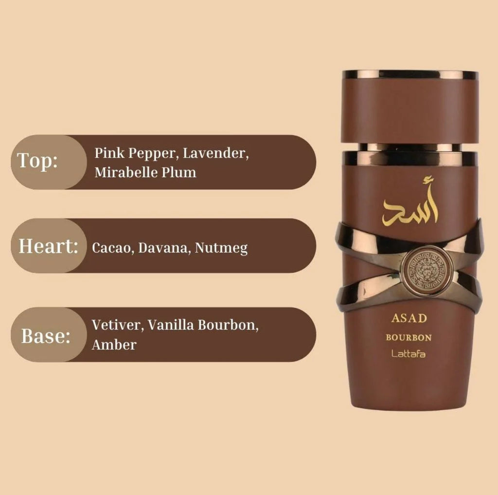 Profumo Lattafa Asad Bourbon EDP 100ml - Unisex