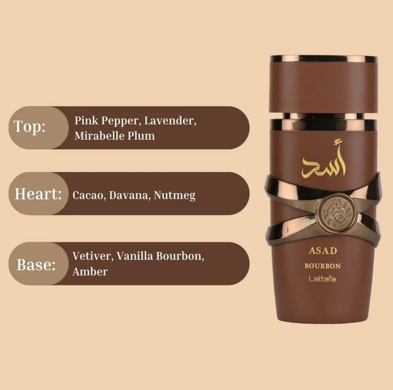 Profumo Lattafa Asad Bourbon EDP 100ml - Unisex